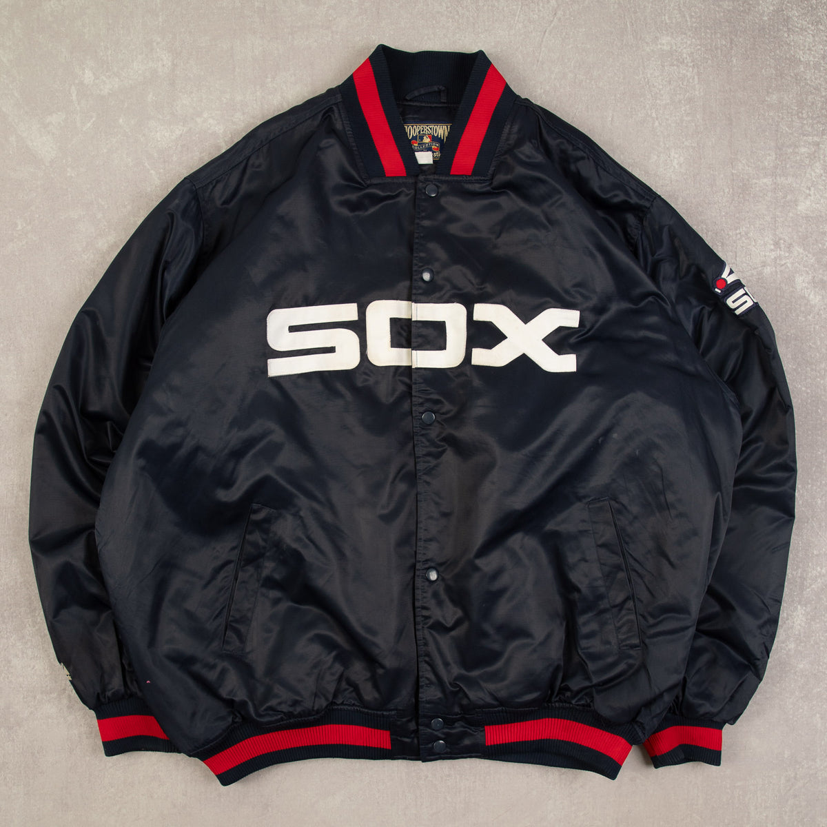 MEN'S VINTAGE 1990S SOX BASEBALL BOMBER JACKET - XXX-LARGE