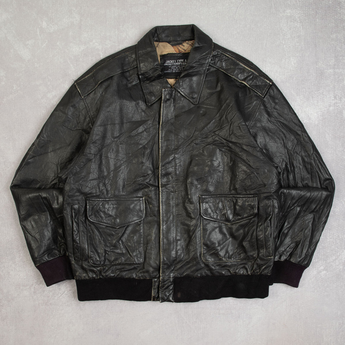 MEN'S VINTAGE 1990S A-2 LEATHER FLIGHT JACKET - X-LARGE – North