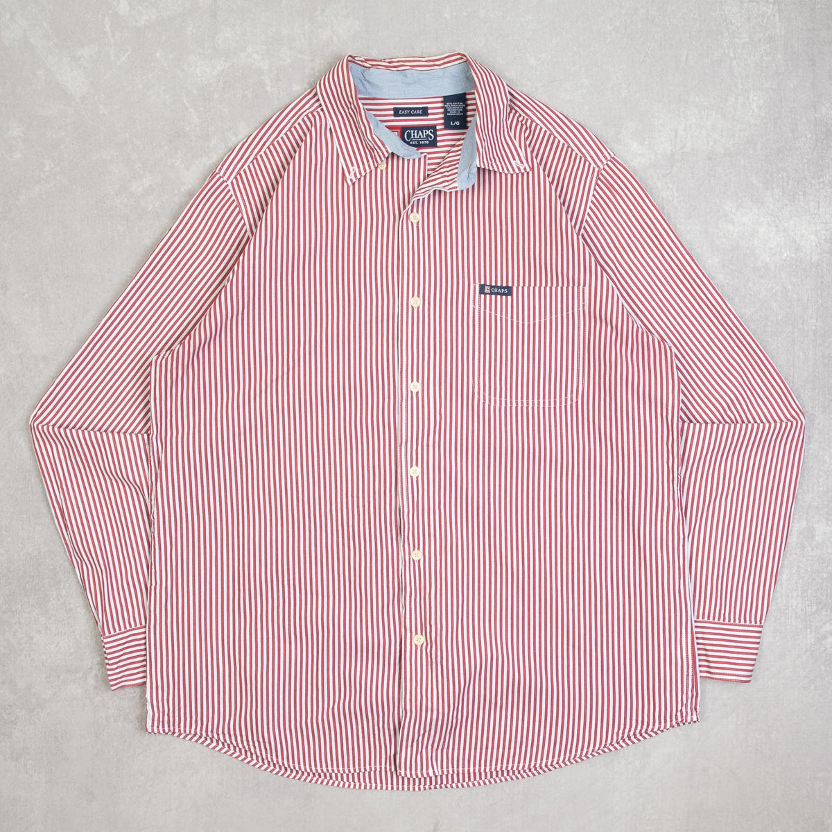 MEN'S VINTAGE 1990S CHAPS STRIPED SHIRT - LARGE – North Workshop MEN'S VINTAGE 1990S CHAPS STRIPED SHIRT - LARGE – North Workshop