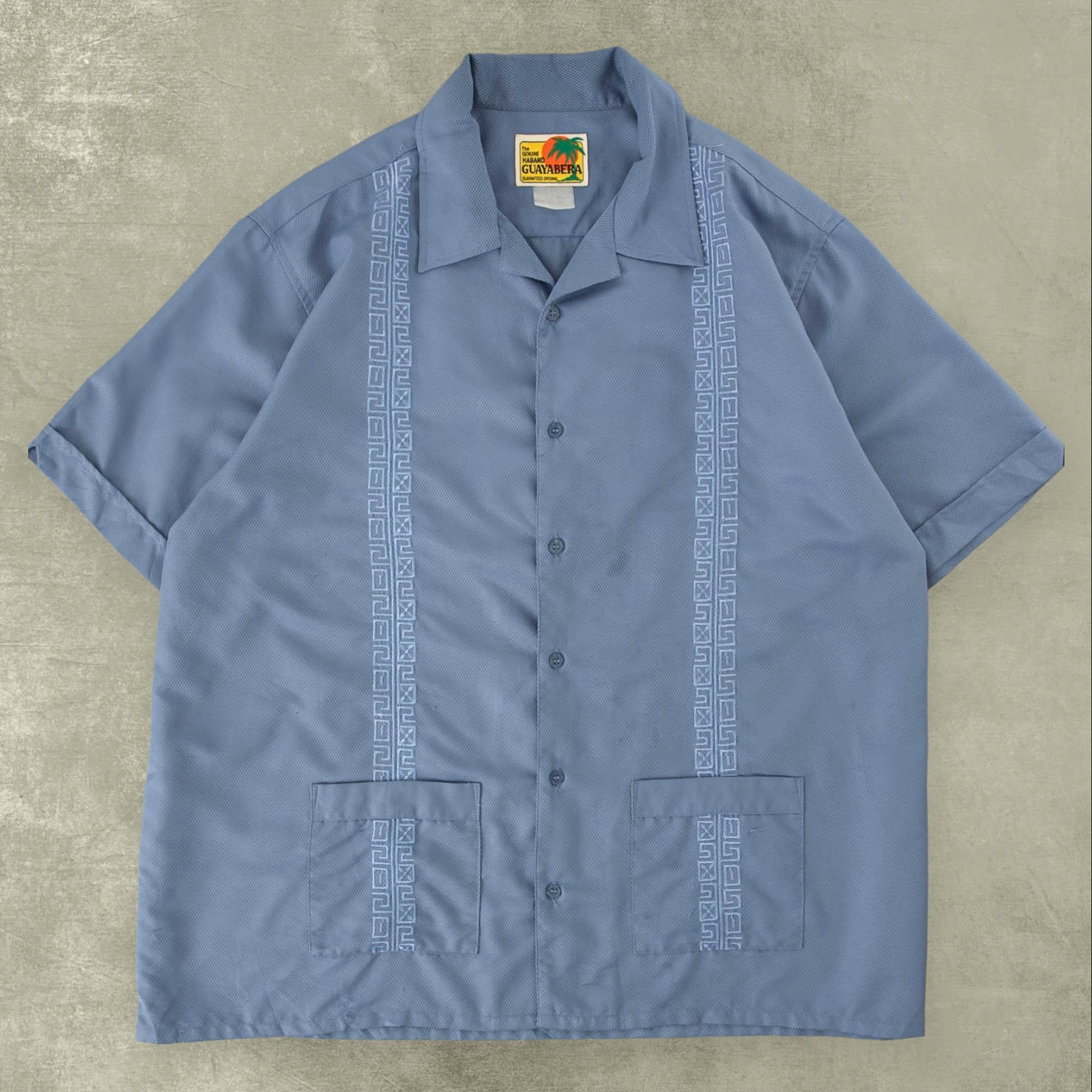 navy blue guayabera