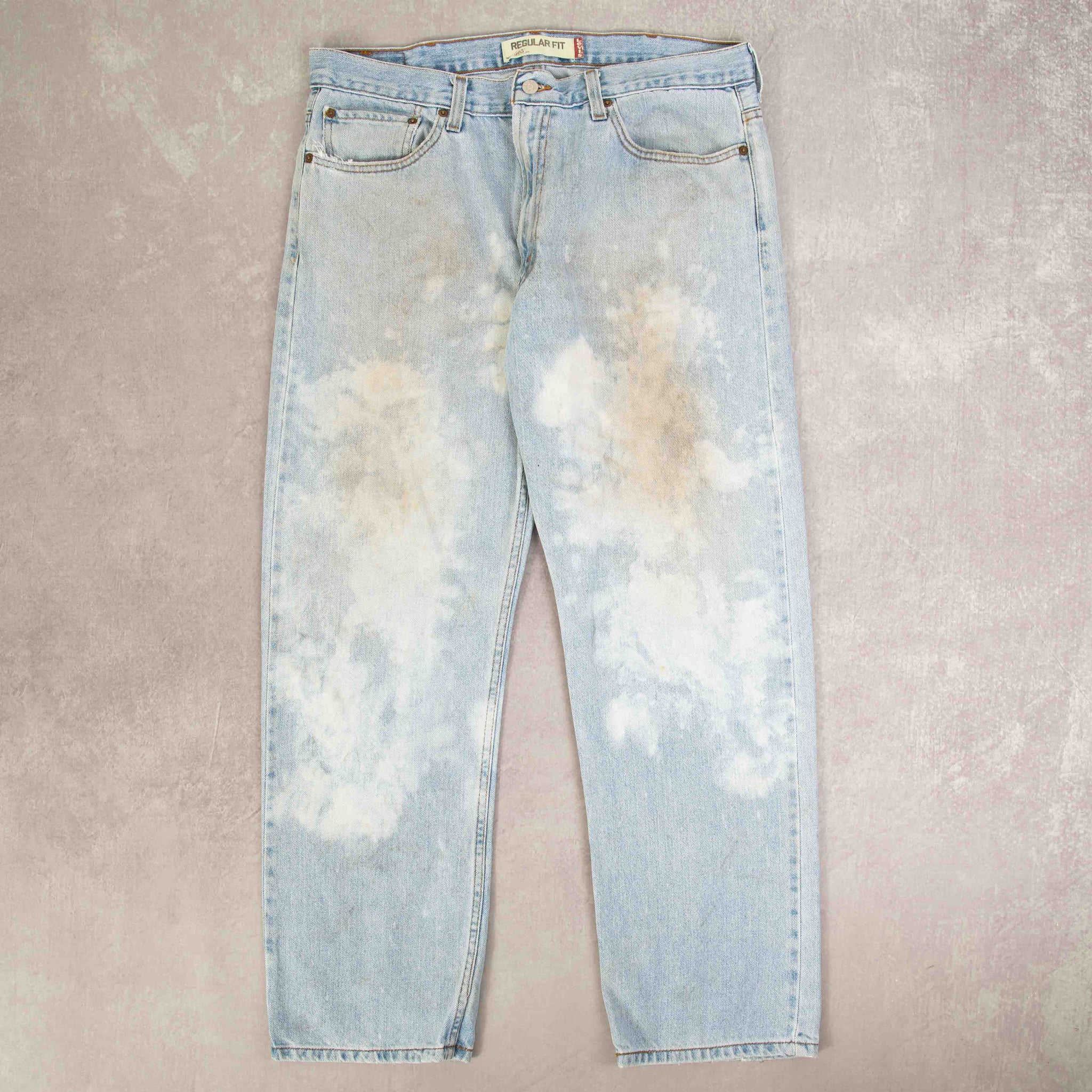 【L'Appartement/ Retrove】BLEACH DENIM SK MEN'S VINTAGE LEVI'S 505 RELAXED FIT BLEACH FADE JEANS - W36