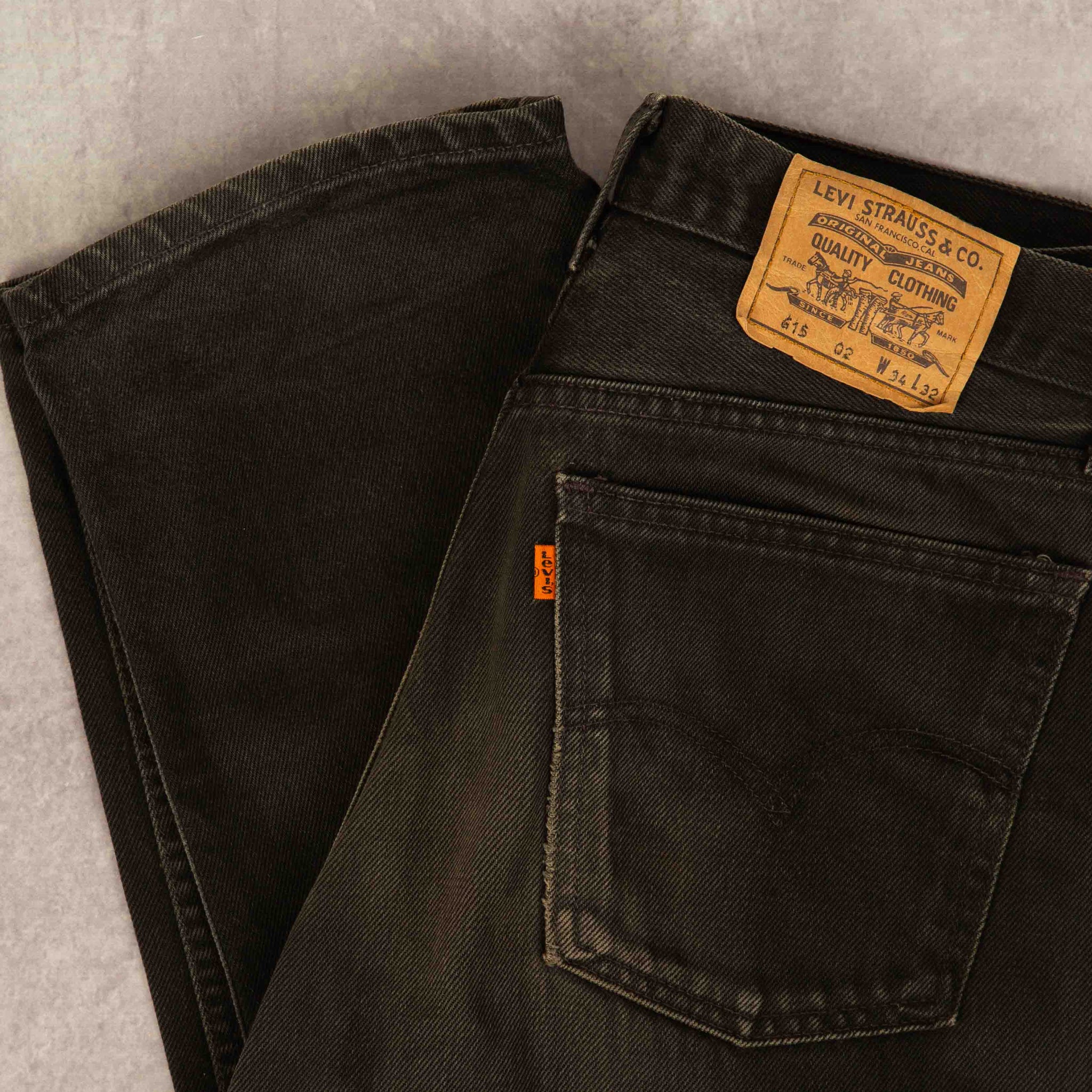 MEN'S VINTAGE 1985 LEVI'S 615 STRAIGHT FIT ORANGE TAB JEANS W32