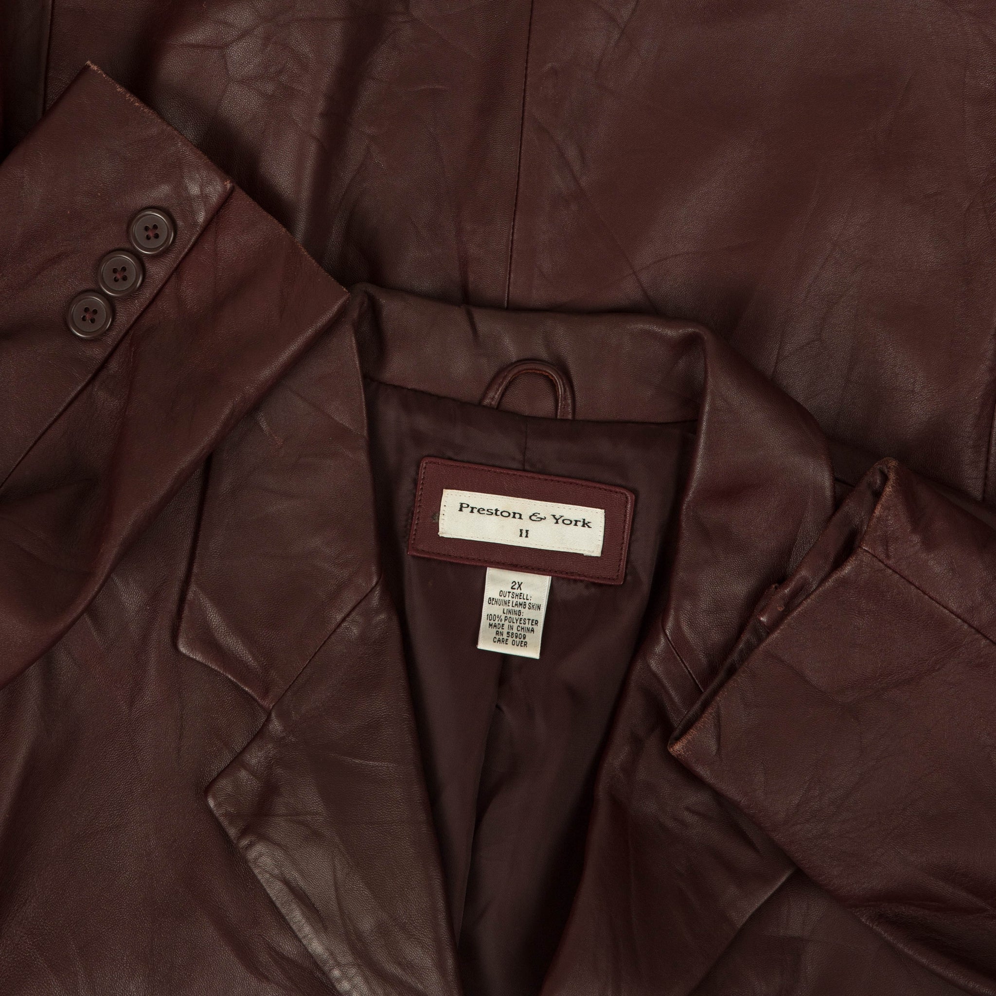 WOMEN S VINTAGE Y2K LEATHER BLAZER JACKET XX LARGE North Workshop