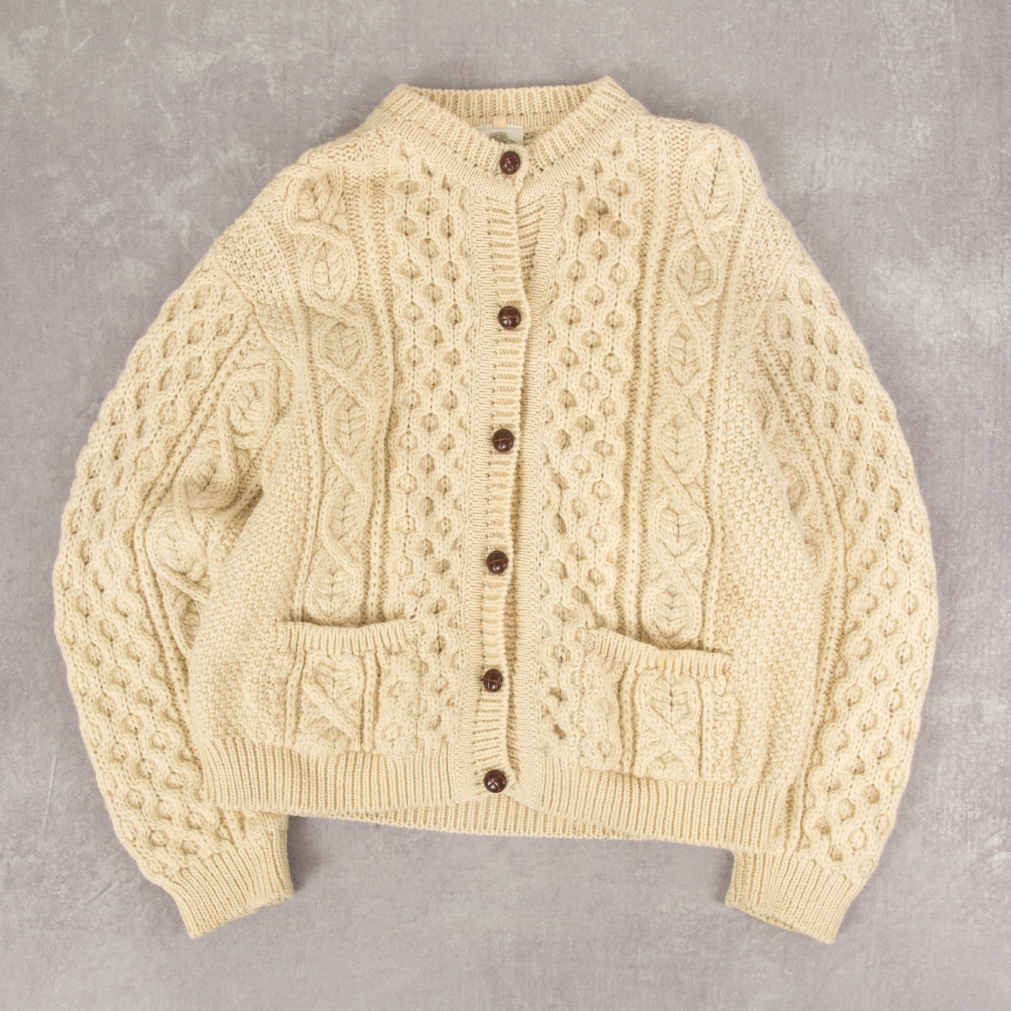 トップス 80s 90s ITALY cotton cable cardigan EURO Saodimallsu Womens Cable Knit Cardigan Zip Up Collared Long