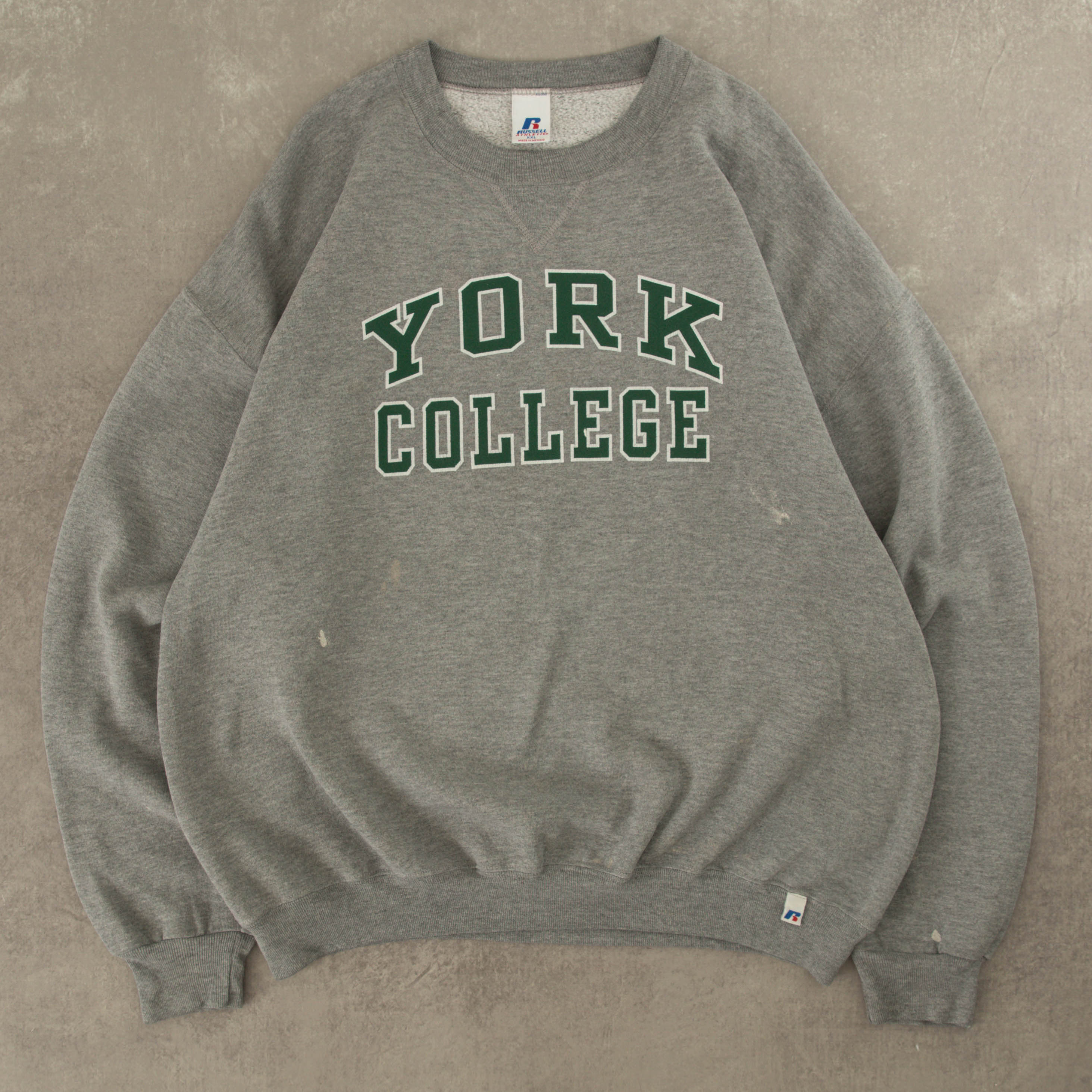 MEN S VINTAGE RUSSELL ATHLETIC YORK COLLEGE SWEATSHIRT XX LARGE