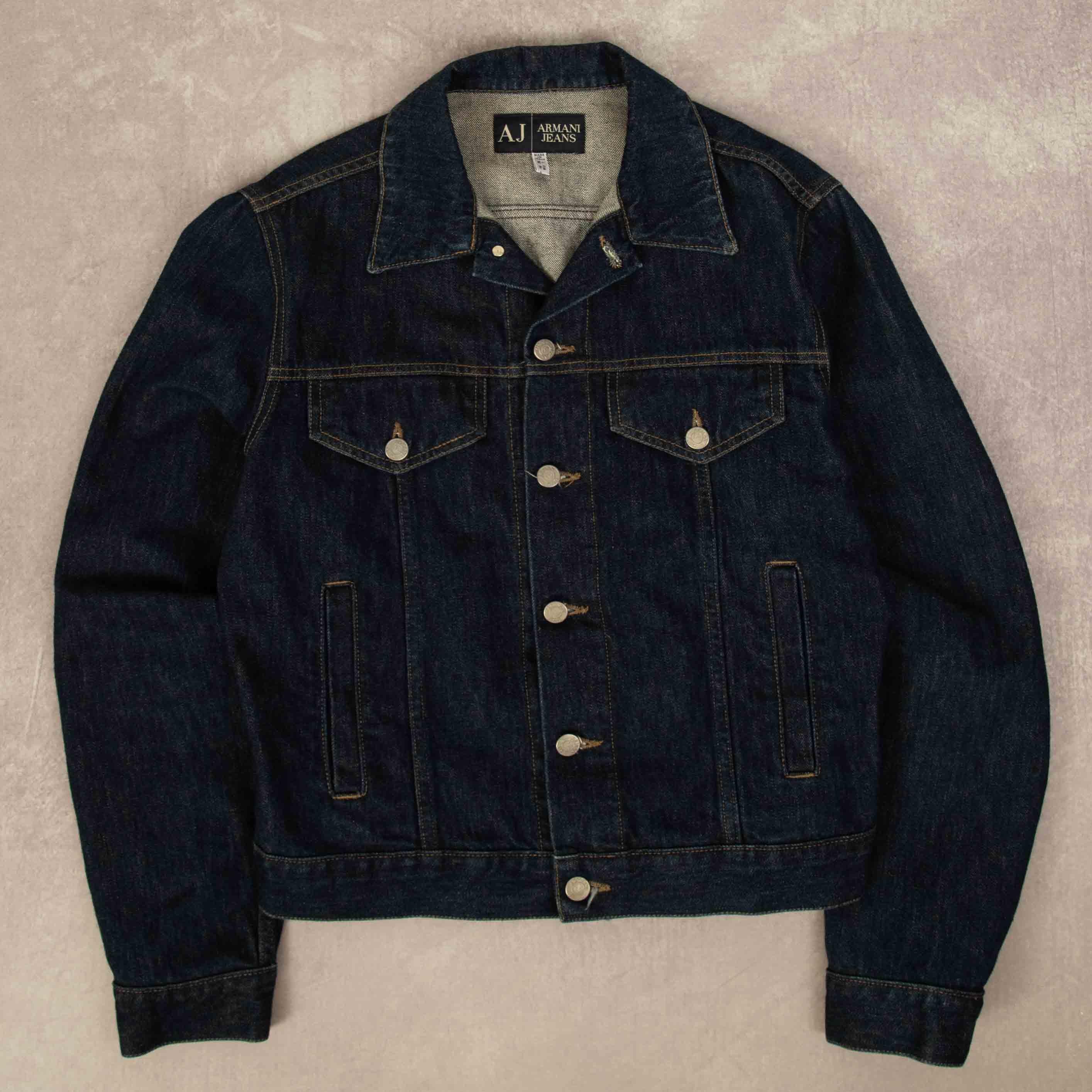 MEN'S VINTAGE 1990S ARMANI JEANS DENIM JACKET - LARGE