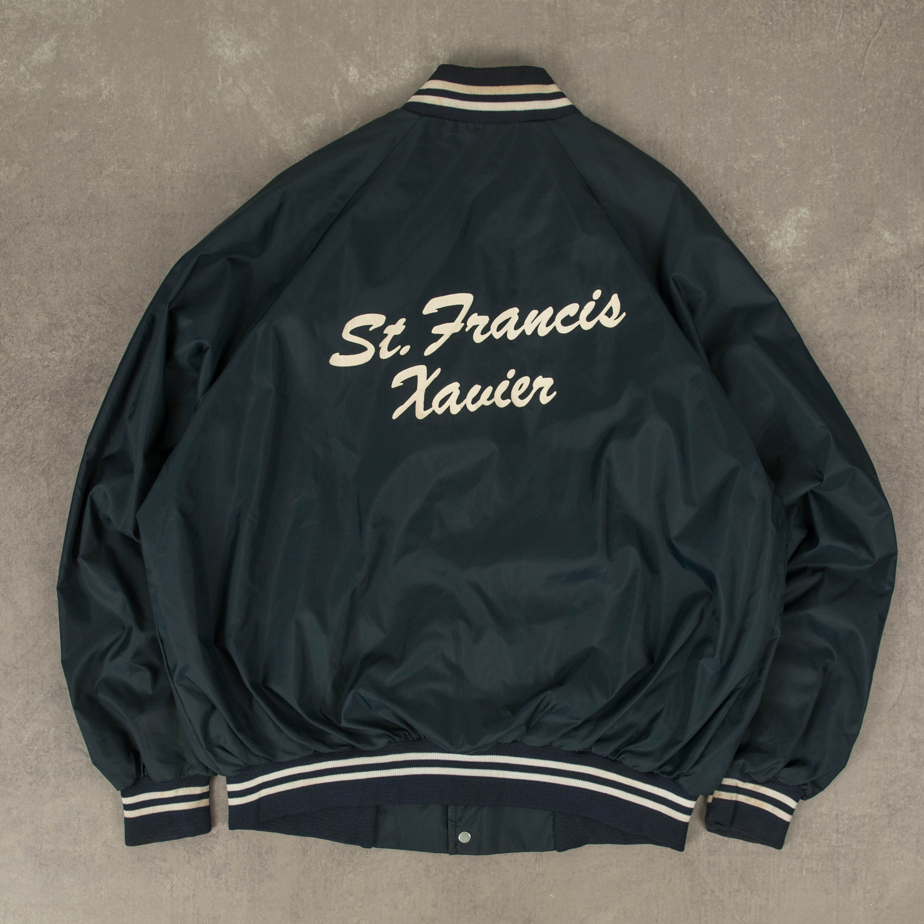 WOMEN S VINTAGE 1990S ST. FRANCIS XAVIERS NYLON BOMBER JACKET X LARGE
