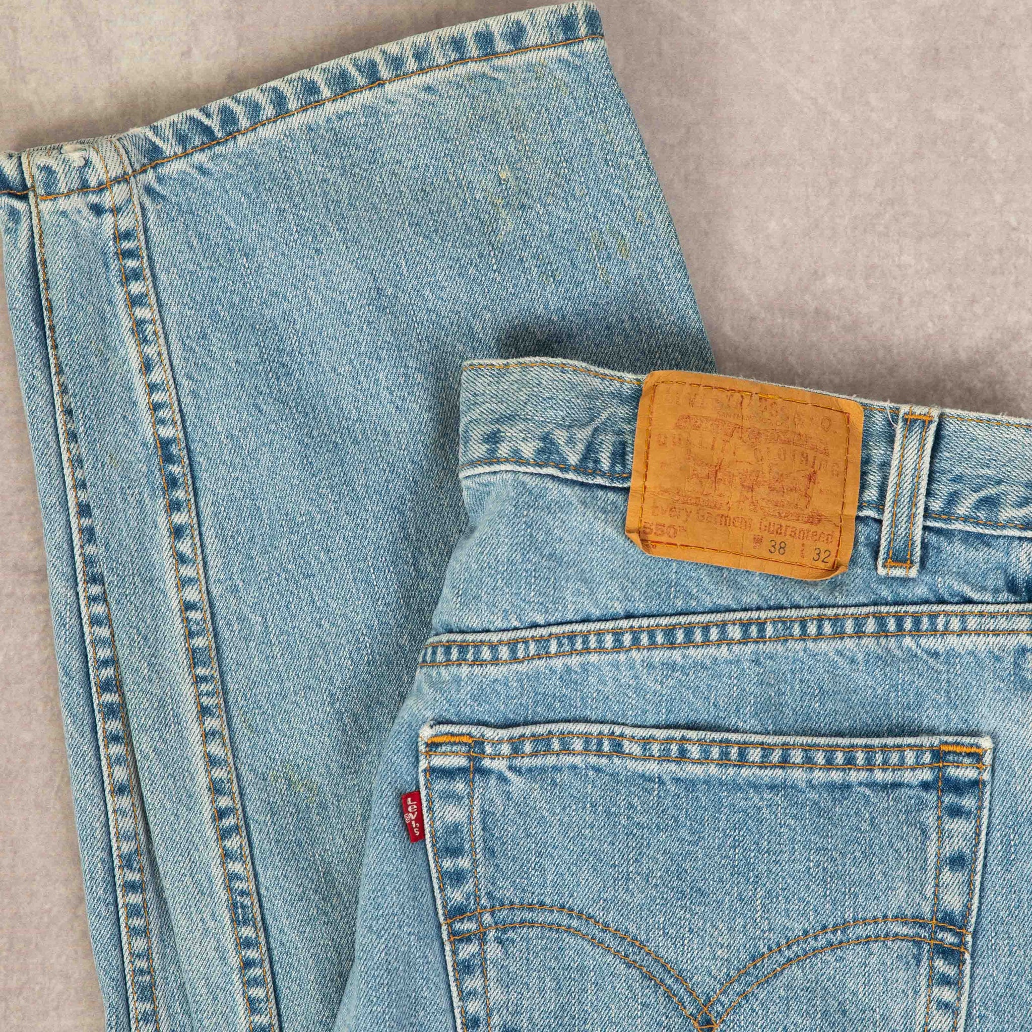 【W36 L32】90s USA製 usa levi's リーバイス 550 90s USA製 Levi'sリーバイス 550 カラーデニムパンツ 紺 w36 L32