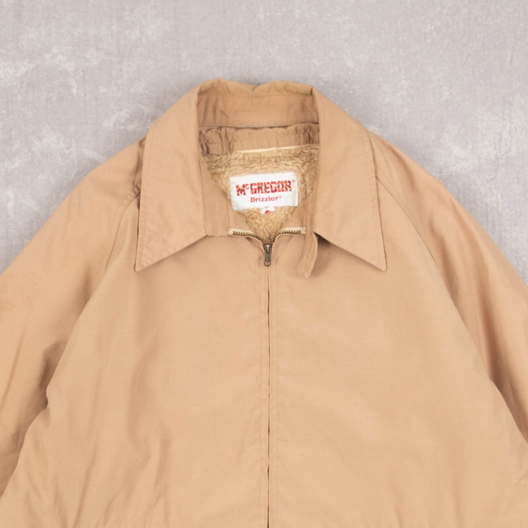 MEN'S VINTAGE 1980S SHERPA LINED HARRINGTON JACKET - LARGE – North
