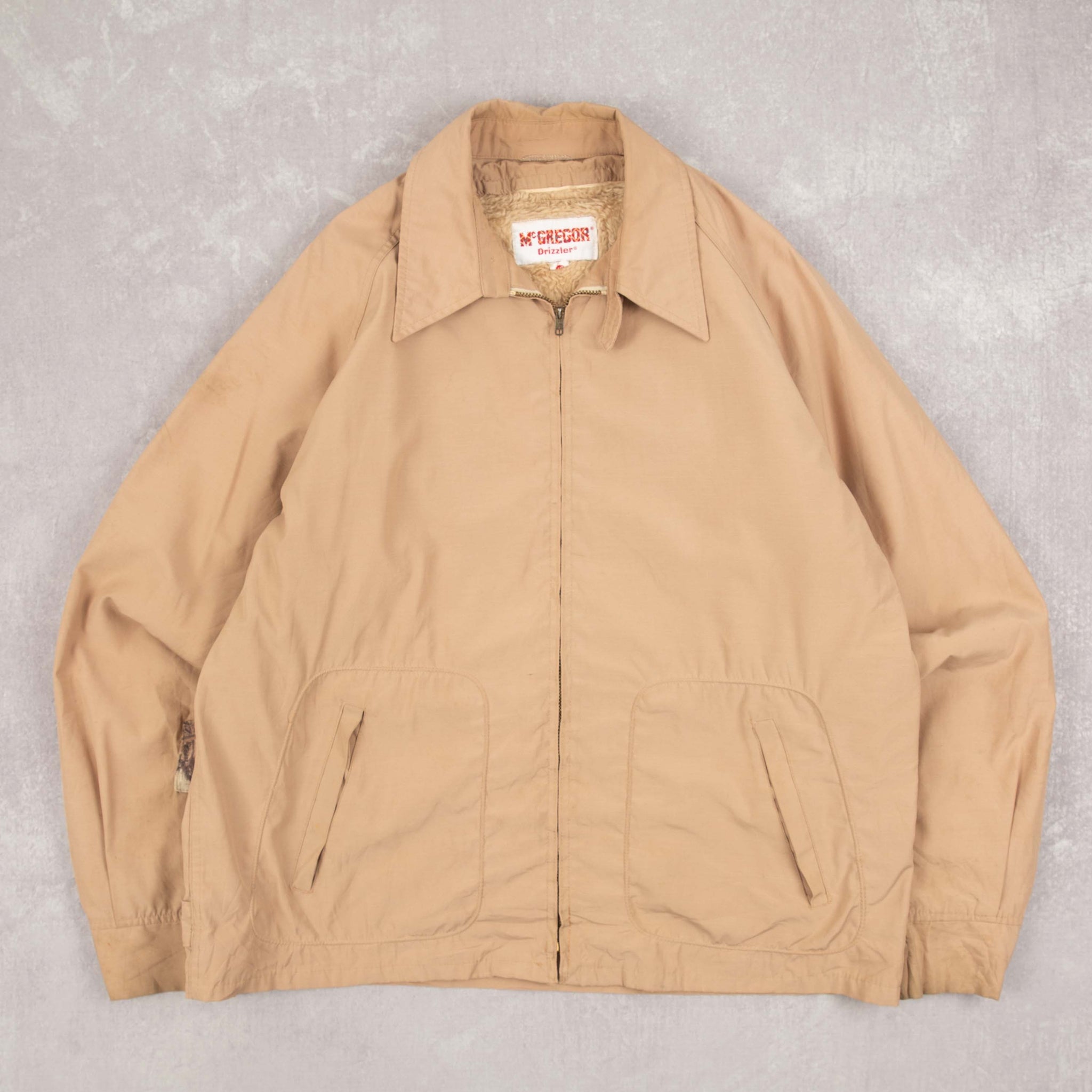 MEN'S VINTAGE 1980S SHERPA LINED HARRINGTON JACKET - LARGE – North MEN'S VINTAGE 1980S SHERPA LINED HARRINGTON JACKET - LARGE – North