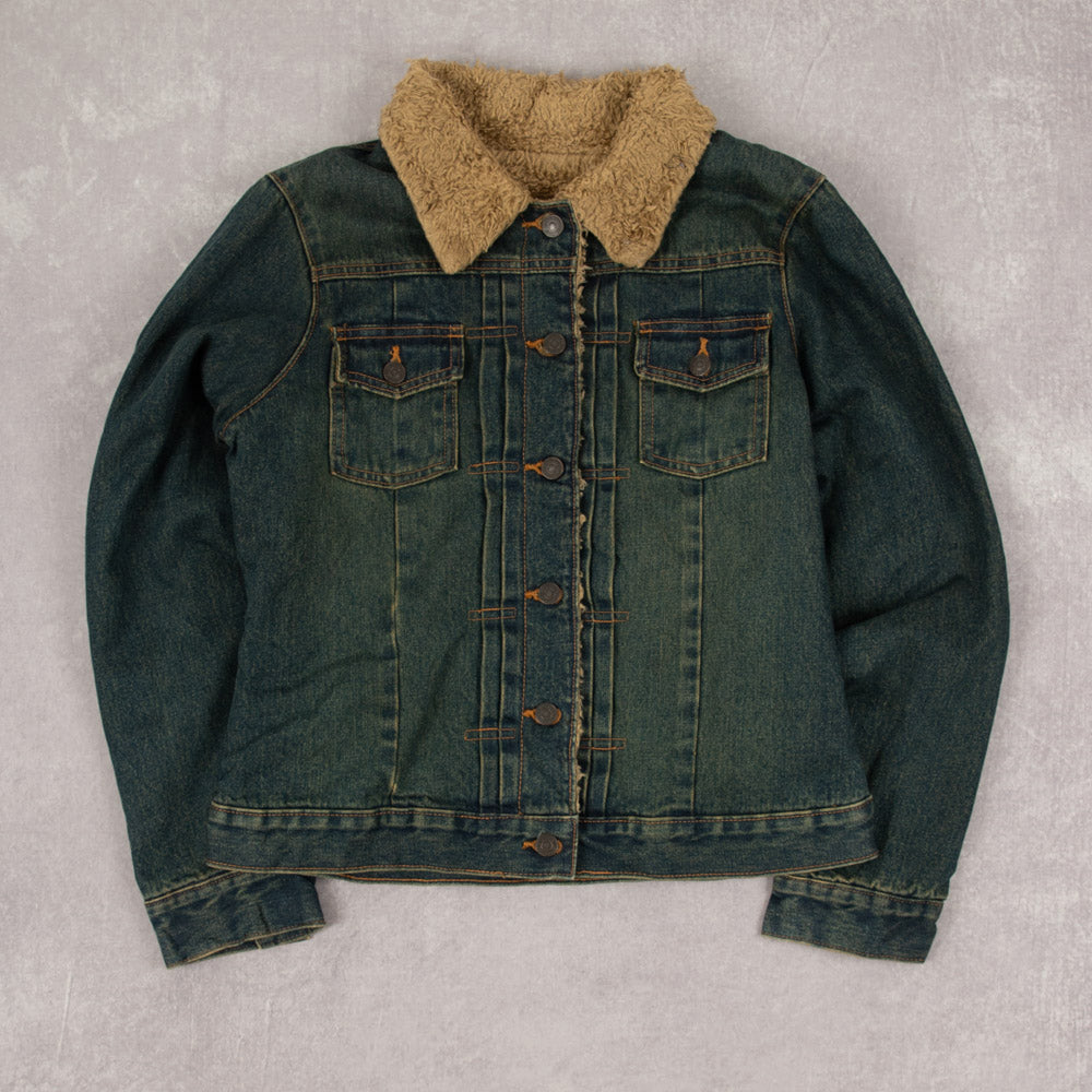 WOMEN'S VINTAGE GAP SHERPA LINED DENIM JACKET SMALL