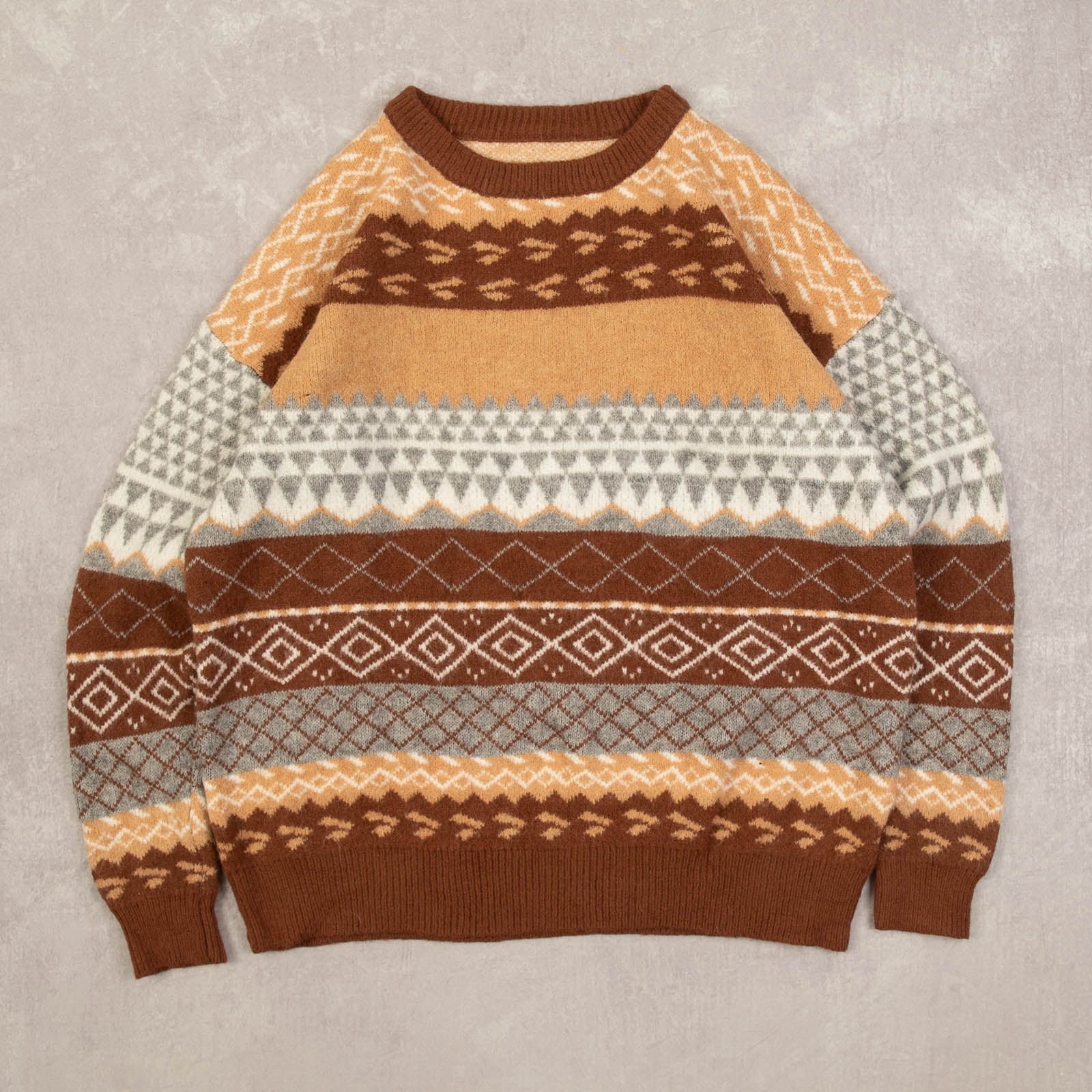 WOMEN'S VINTAGE 1990S PATTERNED KNITTED JUMPER - MEDIUM – North