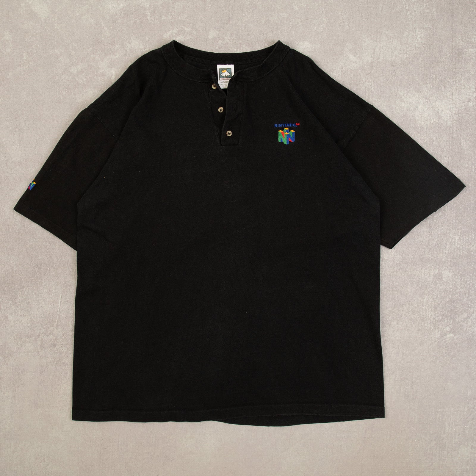 MEN'S VINTAGE 1996 NINTENDO 64 BUTTONED SINGLE STITCH T-SHIRT X