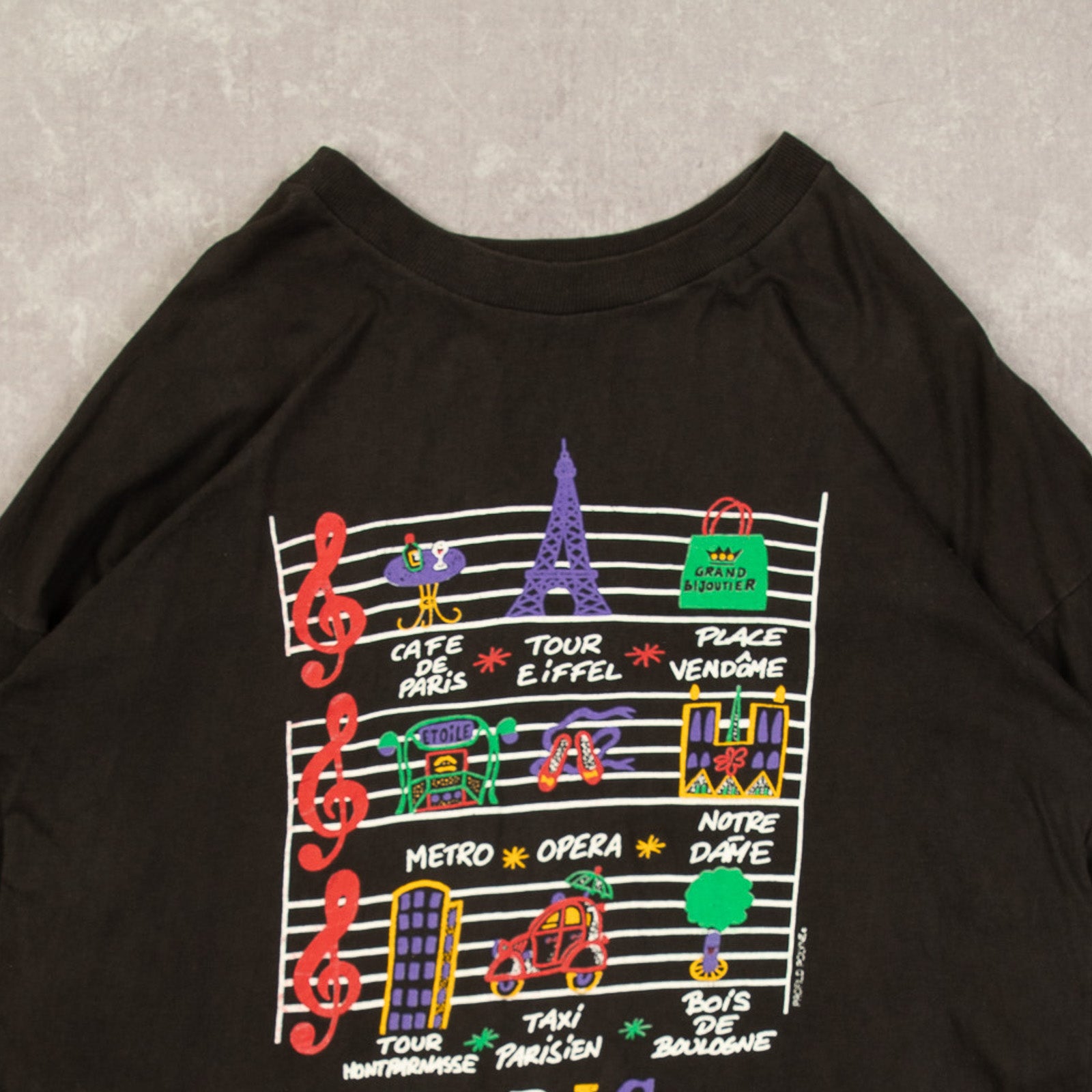 MEN'S VINTAGE 1980S PARIS SINGLE STITCH T-SHIRT X-LARGE – North