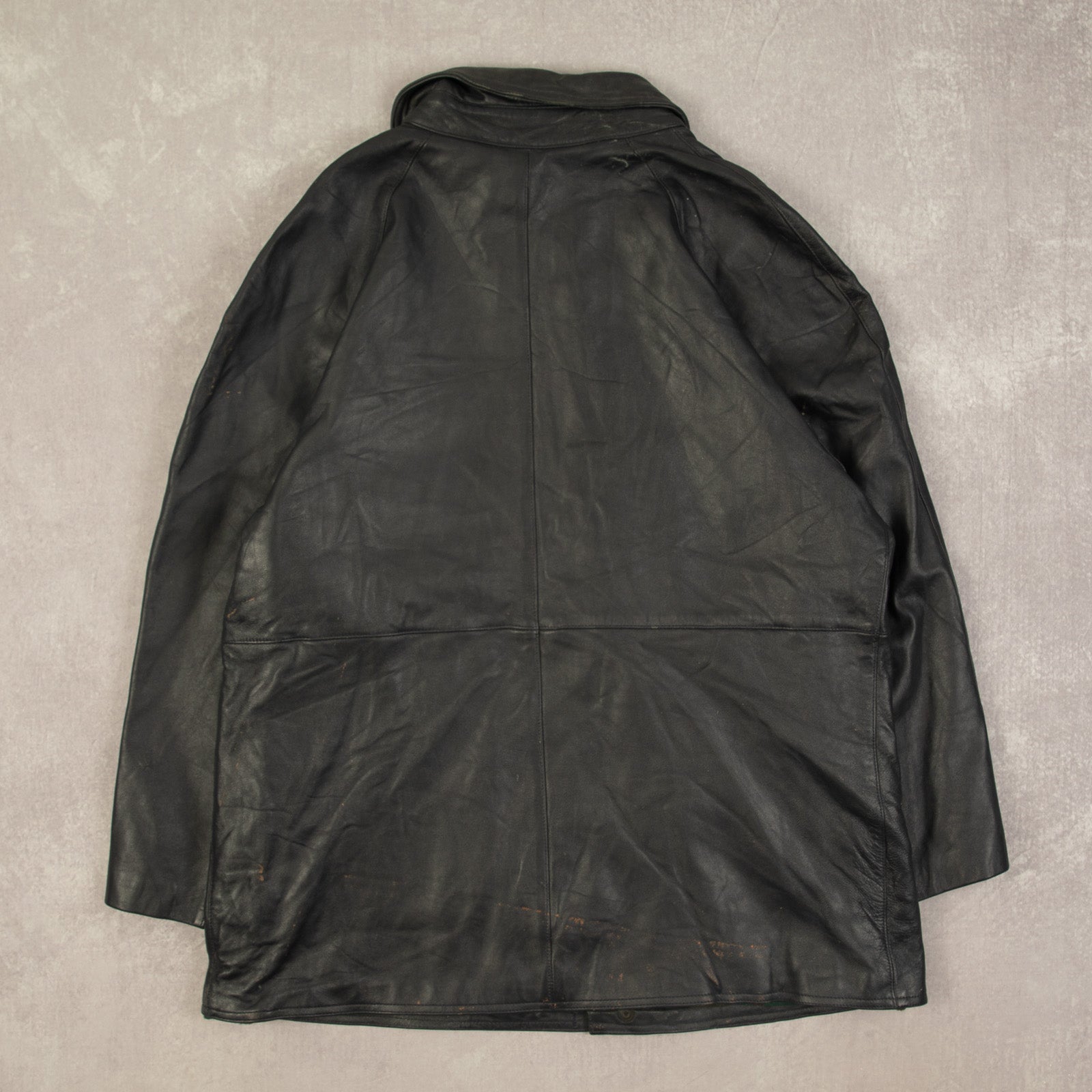 MEN'S VINTAGE 1990S LEATHER CAR COAT JACKET - X-LARGE – North Workshop