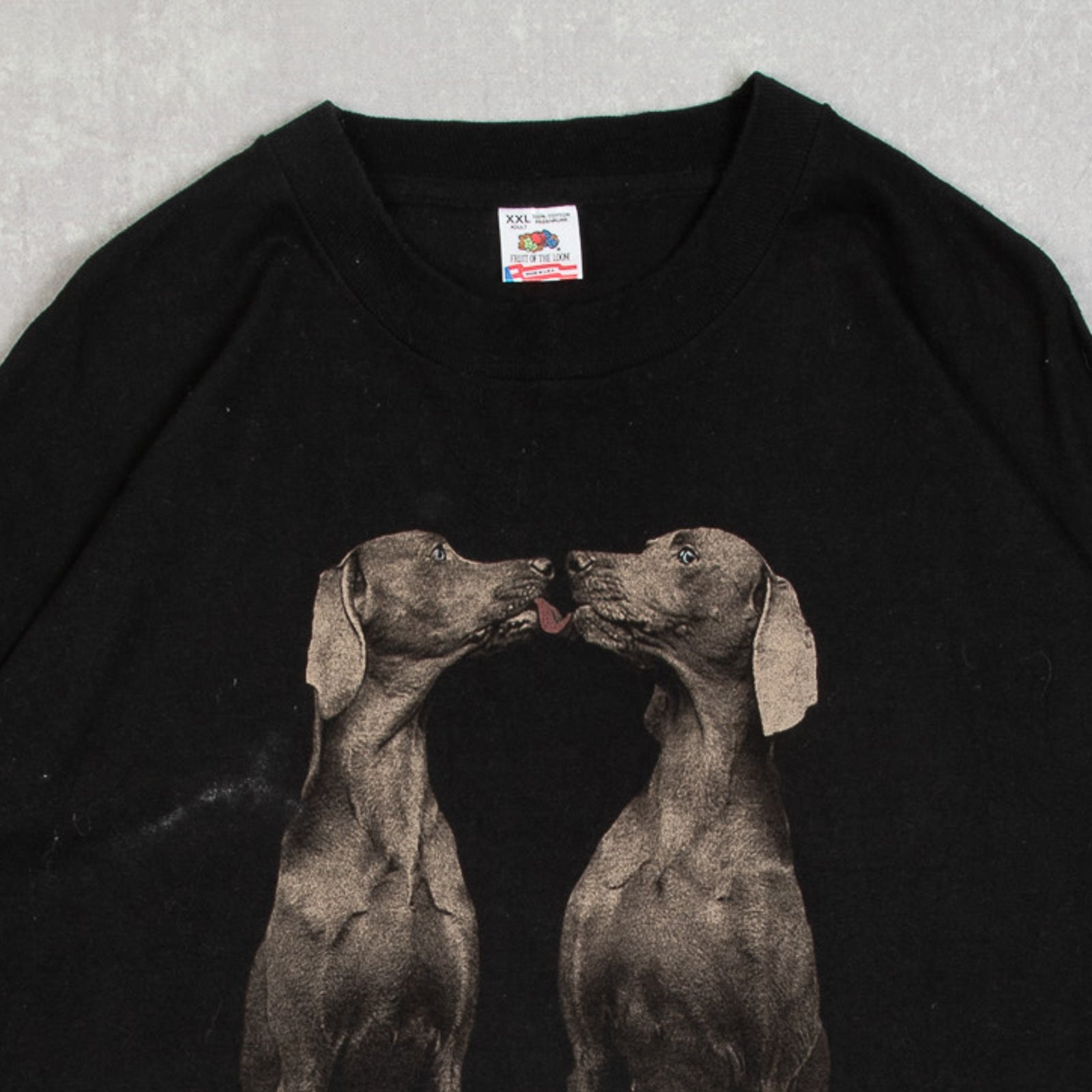MEN'S VINTAGE 1993 WILLIAM WEGMAN SINGLE STITCH T-SHIRT - XX-LARGE