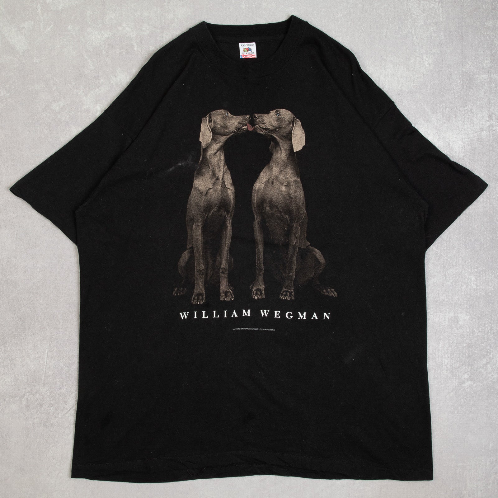 MEN'S VINTAGE 1993 WILLIAM WEGMAN SINGLE STITCH T-SHIRT - XX-LARGE