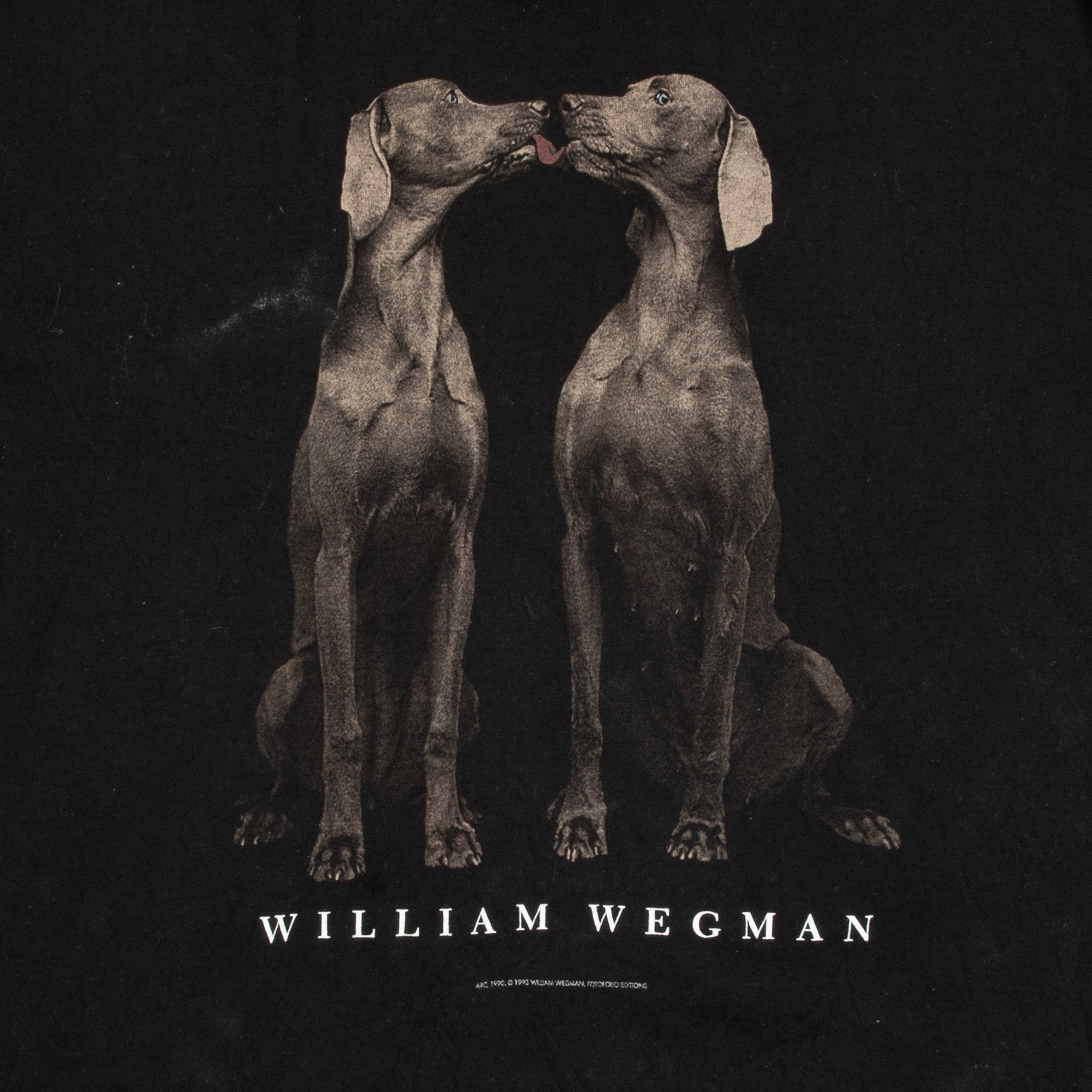 MEN'S VINTAGE 1993 WILLIAM WEGMAN SINGLE STITCH T-SHIRT - XX-LARGE