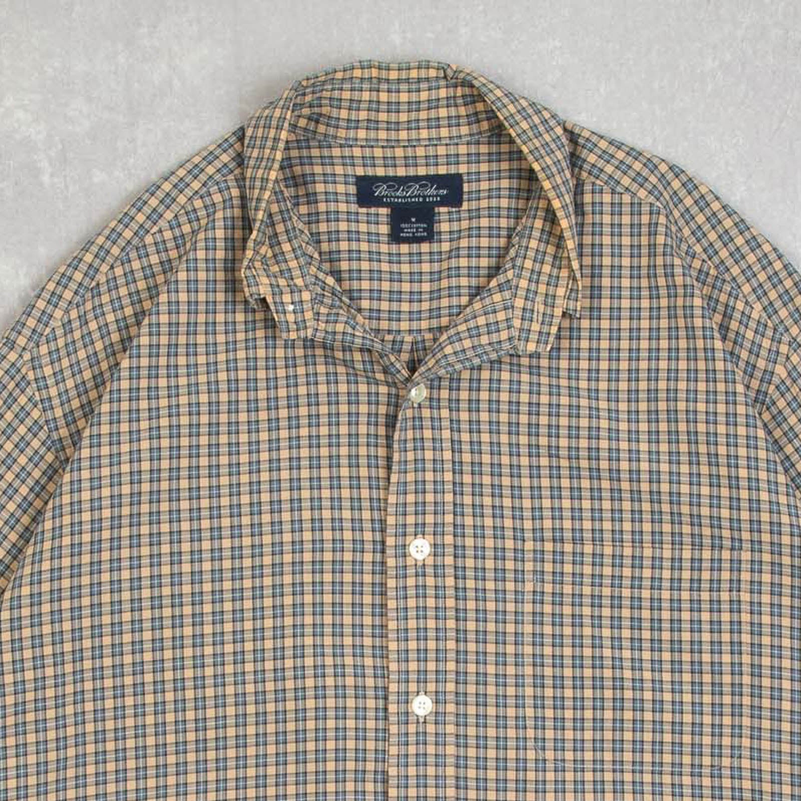 MEN'S VINTAGE 1990S BROOKS BROTHERS CHECKED LONG SLEEVE SHIRT