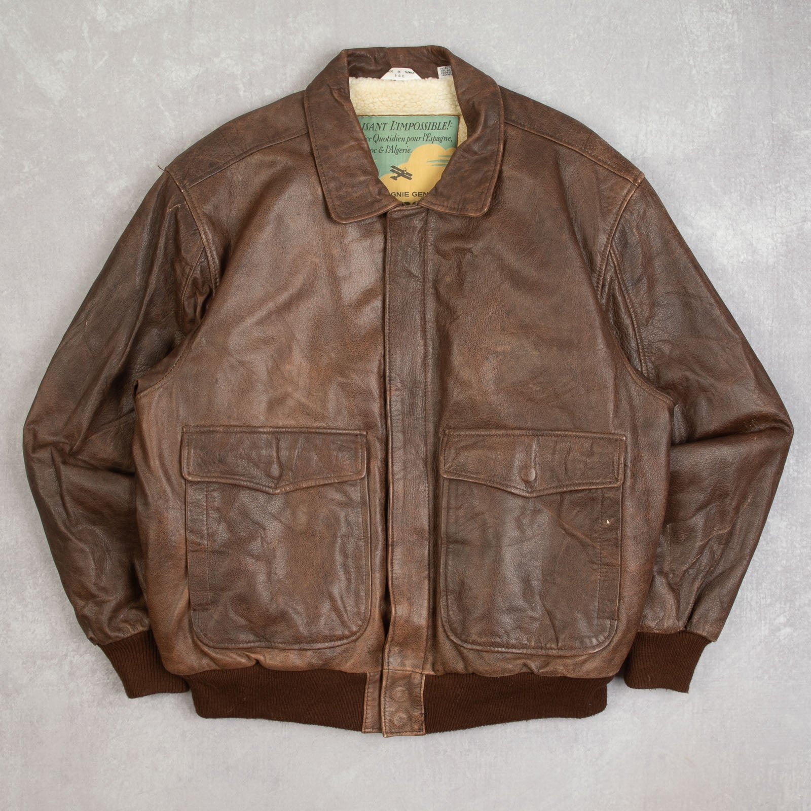 ジャケット・アウター used fade leather flight jacket leather/fur faux reversible flight jacket / フェイクレザーファー