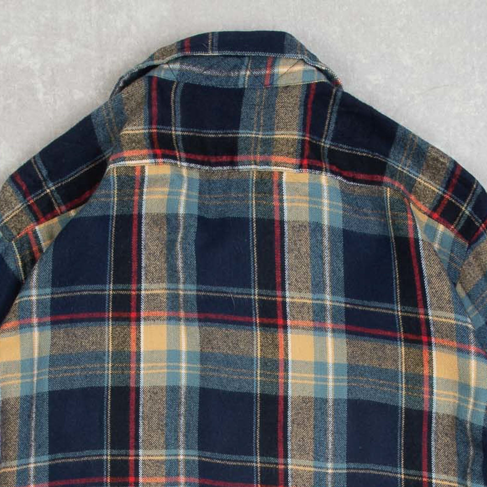 MEN'S VINTAGE 1980S SEARS WOOL STYLE CHECKED SHIRT - MEDIUM