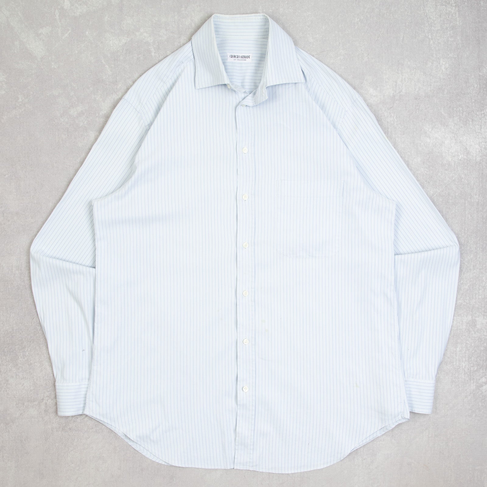 MEN'S VINTAGE 1990S GIORGIO ARMANI STRIPED SHIRT - LARGE – North
