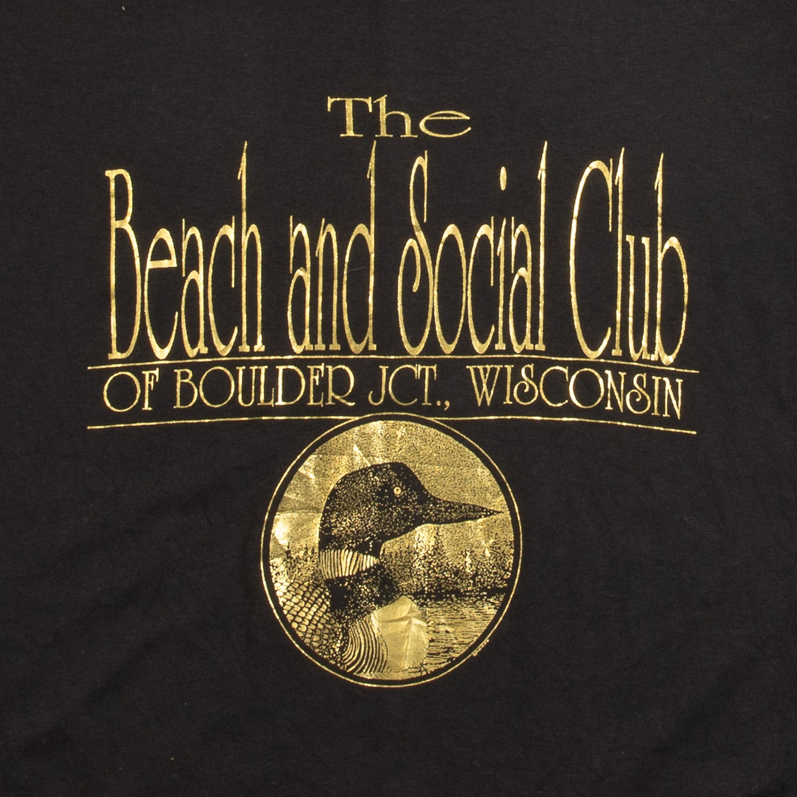 MEN'S VINTAGE 1990S BEACH AND SOCIAL CLUB SINGLE STITCH T-SHIRT