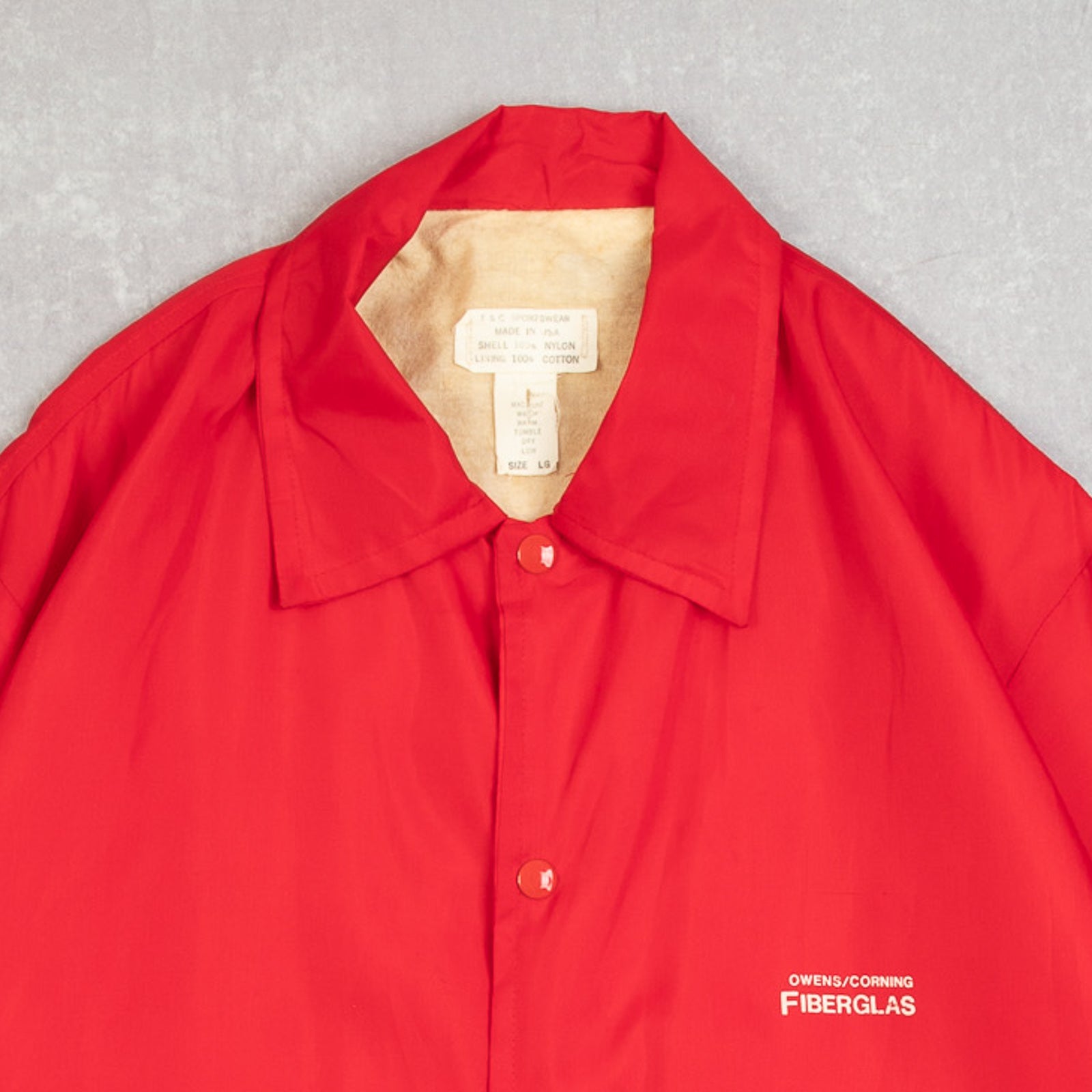 『TEN NYLON COACH JKT RED XS』 MEN'S VINTAGE 1980S FIBERGLAS COACH JACKET - LARGE – North Workshop