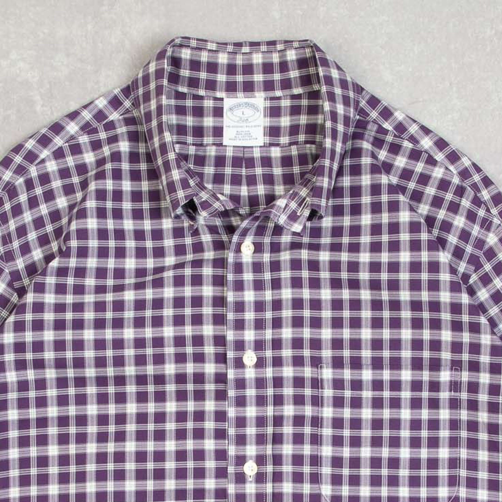MEN'S VINTAGE 1990S BROOKS BROTHERS CHECKED SHIRT - LARGE – North